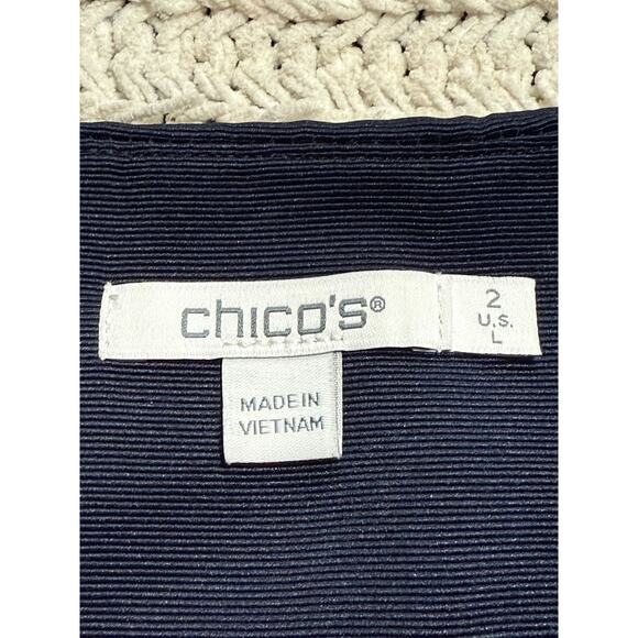 Chicos Faille Topper Jacket Zippered Lined Womens Size 2 US Large Blue 570342889 - Picture 3 of 12